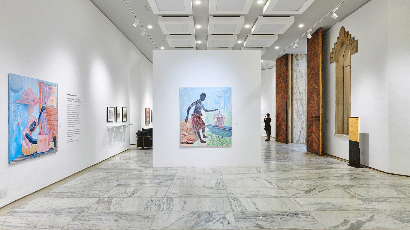 Phumulani Ntuli At Kunanela Iphuzu Emafini/Echoes From The Point Cloud, Latitudes Center For The Arts. Cr Anthea Pokroy.